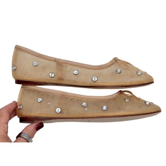 Loeffler Randall Leonie crystal-embellished ballerina shoes NWB - Size 5 - Picture 6 of 6